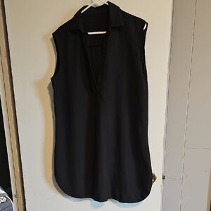 SHEIN Black Sleeveless Tunic Cover Up
